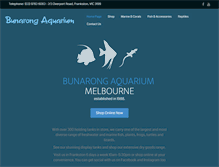 Tablet Screenshot of bunarongaquarium.com.au